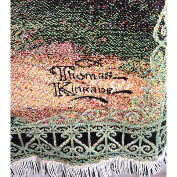 Thomas Kinkade Painter of Light Woven Tapestry Throw Blanket 66x45 Scenic Path - Picture 3 of 9